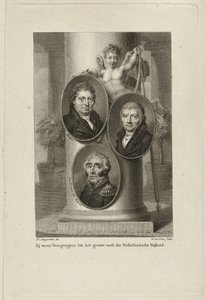 Memorial com os retratos de Joan Melchior Kemper, Cornelis Anthony Fannius Scholten, Gijsbert Carel Rutger Reinier van Brienen van Ramerus. NL-HlmNHA 1477 53011449 de Willem van Senus