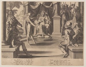 Alexandre o Grande como juiz, placa 10 de Tronos da Justiça (Thronus Iustitiae) de Willem van Swanenburgh