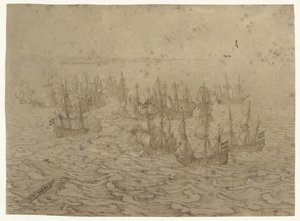 Batalha naval ao largo de uma costa de Willem van de Velde (I) (possibly)