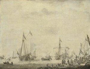 Royal Yacht and State Yacht Sail from Moerdijk com Charles II, King of England, a bordo, 1660