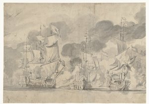 Batalha de Lowestoft em 13 de junho de 1665 de Willem van de Velde (I)