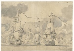 Batalha de Lowestoft em 13 de junho de 1665