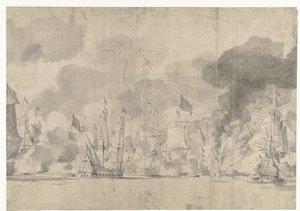 Batalha de Lowestoft em 13 de junho de 1665