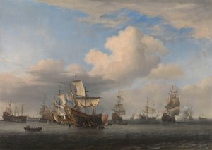 Navios ingleses capturados após a batalha de quatro dias Os navios capturados 