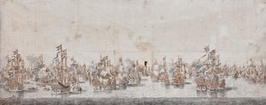 Batalha de Fehmarn, c.1650 (tinta e tinta no papel)