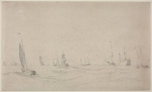 Transporte em mar agitado de Willem van de Velde