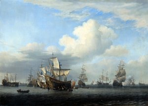 O Swiftsure capturado, Seven Oaks, Loyal George e Convertine ..., c1666 de Willem van de Velde the Younger
