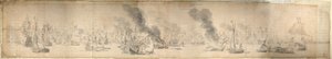 A Batalha do Øresund, 29 de outubro de 1658, c.1658 (papel) de Willem van de the Elder Velde