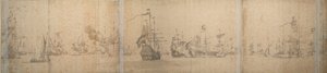 A frota holandesa ao largo da costa da Holanda em novembro de 1664 de Willem van de the Elder Velde