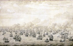 A primeira batalha de Schooneveld, 28 de maio de 1673 de Willem van de the Elder Velde