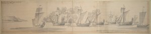 A passagem de Maria de Modena de Calais para Dover, 21 de novembro/ 1 de dezembro de 1673 de Willem van de the Elder Velde