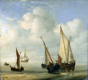 Mar calmo. c.1650 (óleo sobre tela colocado no painel)