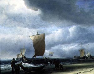 Barcos de Pesca Vindos de Terra (óleo sobre tela)