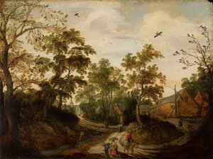 Vista de uma aldeia de Willem van den Bundel