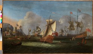 Rei Guilherme III ao largo da costa da Irlanda, em junho de 1690 óleo sobre tela