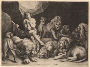 Daniel na cova dos leões de Willem van der Leeuw after Sir Peter Paul Rubens