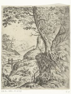 paisagem com ponte de madeira de Willem von Bemmel