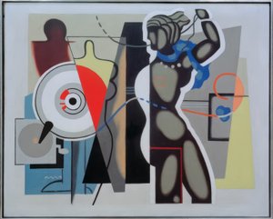 Mulher com o braço levantado de Willi Baumeister