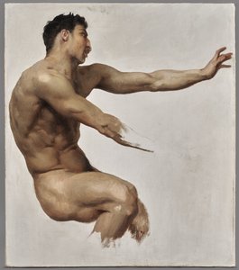 Estudo de Sátiro para Ninfas e Sátiro, c.1873 (óleo sobre tela) de William Adolphe Bouguereau