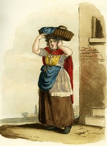 Vendedora de peixe, Inglaterra. Gravura inglesa