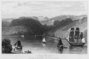 Tregothnan, a sede do Conde de Falmouth (gravura)