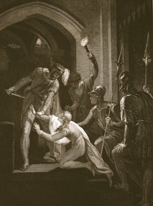 Morte de Arthur, gravada por J. Fittler, ilustração de 
