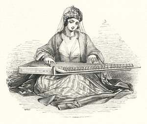 Senhora brincando no Kanoon (gravura)