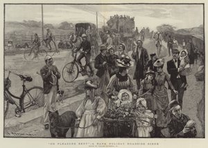 "On Pleasure Bent", uma cena de Bank Holiday Roadside (gravura) de William (after) Hatherell