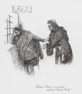 Romeu e Julieta de Shakespeare: Ato 3 (litografia) de William (after) Hatherell
