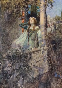 Romeu e Julieta de Shakespeare: Ato II, Cena II (litografia a cores) de William (after) Hatherell