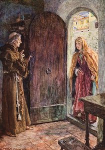 Romeu e Julieta de Shakespeare: Ato II, Cena VI (litografia a cores) de William (after) Hatherell