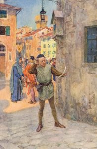 Romeu e Julieta de Shakespeare: Ato I, Cena II (litografia a cores)