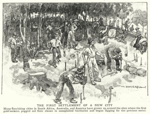 O primeiro assentamento de uma nova cidade (litho) de William (after) Hatherell