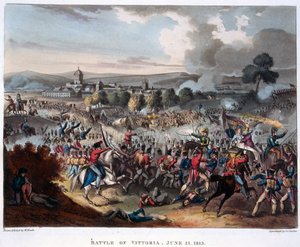 Arthur Wellesley (1769-1852) Lord Wellington Entering Salamanca, gravado por J.C. Stadler, publicado em 1818 (aquatint)