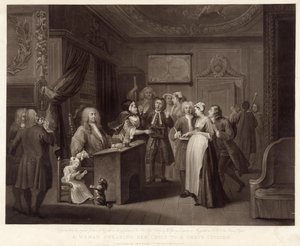 Uma Mulher Jurando Seu Filho a um Cidadão Grave (mezzotint)