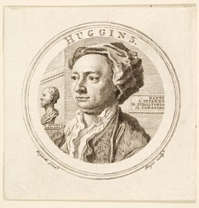 Retrato de William Huggins, pub. 1760 (gravura) de William (after) Hogarth