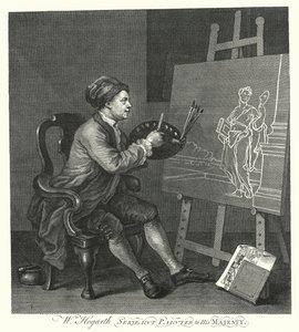 Auto-retrato do artista inglês William Hogarth (gravura)