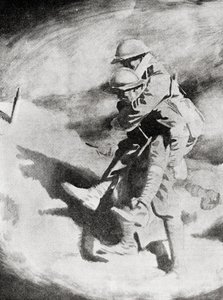 Poilu e Tommy segundo a pintura de Sir William Orpen. de William (after) Orpen