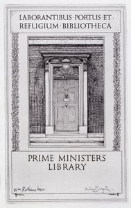 Prancha de livro para a Biblioteca do Primeiro Ministro, gravada por Robert Sargent Austin (1895-1973) (gravura) de William (after) Rothenstein