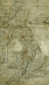 Mapa de estratos na Inglaterra, País de Gales e parte da Escócia, gravado por John Cary, c.1802-3 (gravura) de William (after) Smith