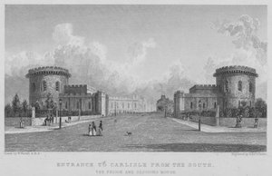 Entrada para Carlisle do Sul, a Prisão e a Casa de Sessões (gravura) de William (after) Westall