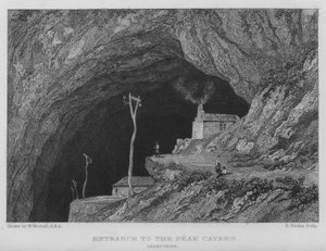 Entrada da Caverna do Pico, Derbyshire (gravura) de William (after) Westall