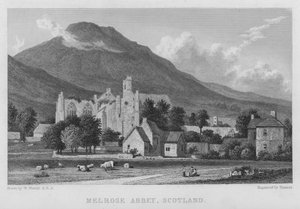 Abadia de Melrose, Escócia (gravura) de William (after) Westall