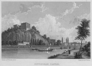Castelo de Nottingham (gravura) de William (after) Westall