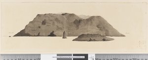 Página 3b Vista da ilha não identificada. Em tinta no lado esquerdo "N por E" e no lado direito "E por N". de William (attr. to) Hodges