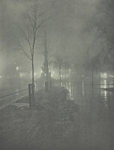 Wet Night, Columbus Circle, New York, c. 1897. de William A. Fraser