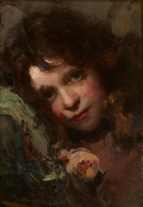 Estudo de uma cabeça (óleo sobre tela) de William A. Pratt