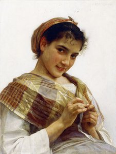 Uma menina bretão, 1889 de William Adolphe Bouguereau