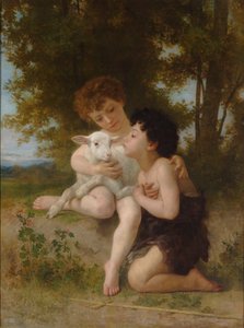 Crianças com o Cordeiro de William Adolphe Bouguereau