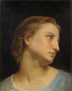 Estudo de uma cabeça de mulher (óleo sobre tela) de William Adolphe Bouguereau